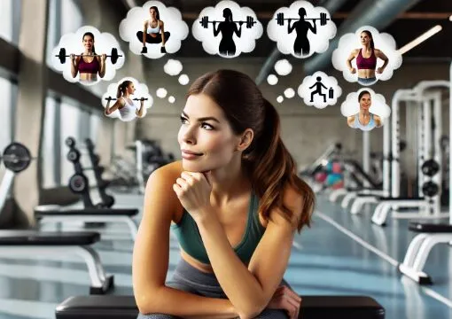 トレーニングメニューを考える女性