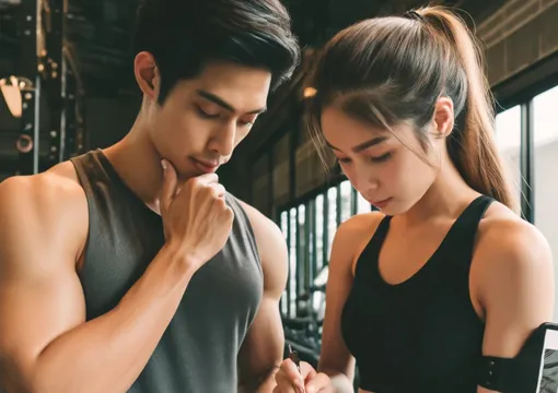 トレーニングメニューを考える2人