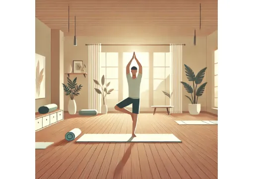 ヨガをする男性