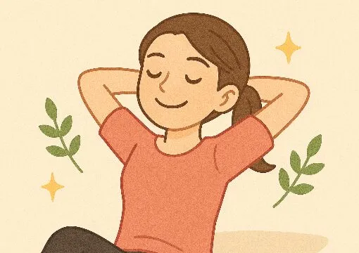 リフレッシュする女性のイラスト