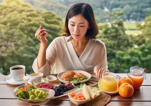 食事をする女性